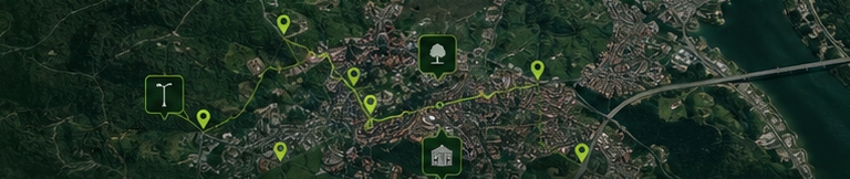 Ativos e rota no mapa do espaço público